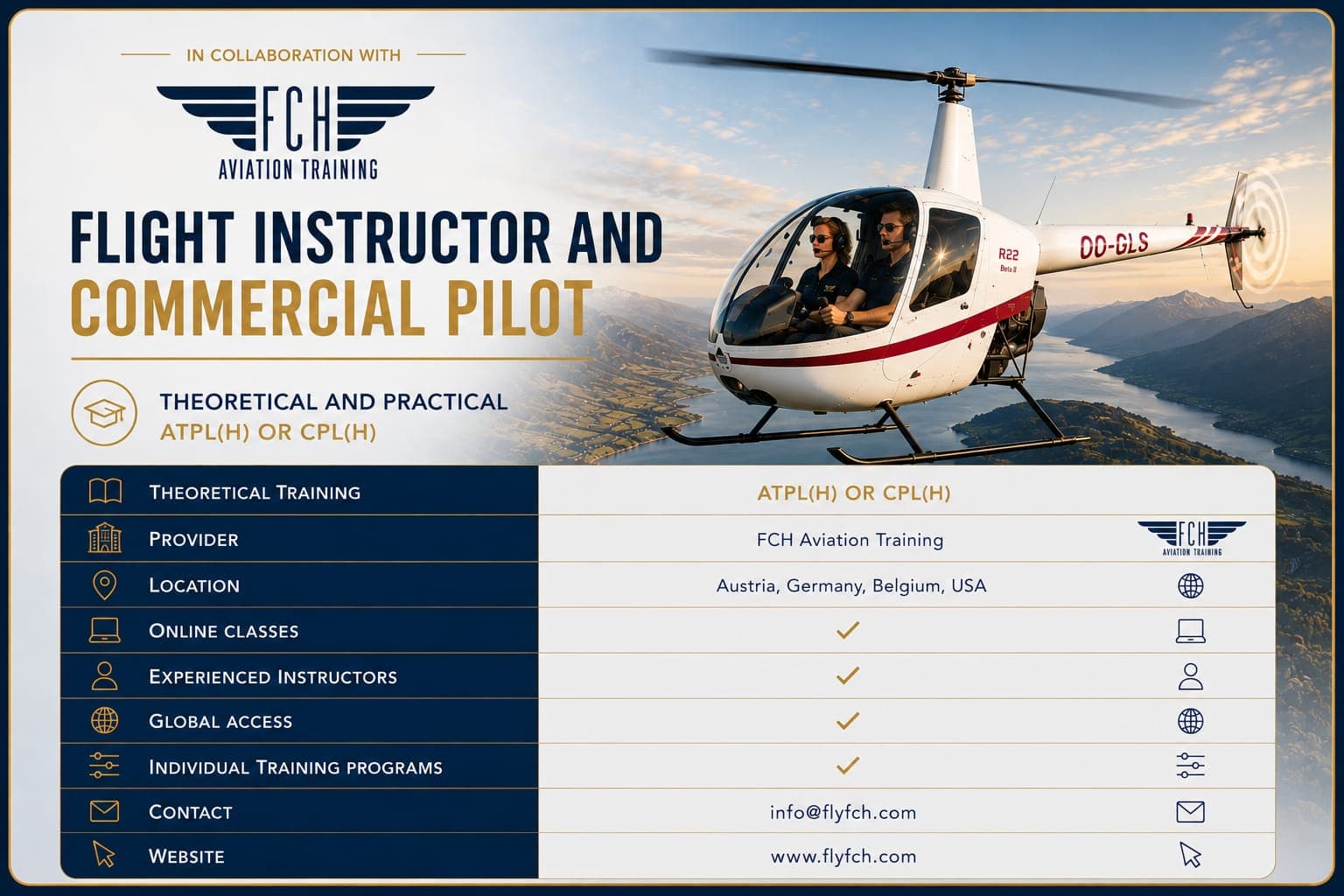 Flight Instructor and Commercial Pilot training in collaboration with FCH Aviation